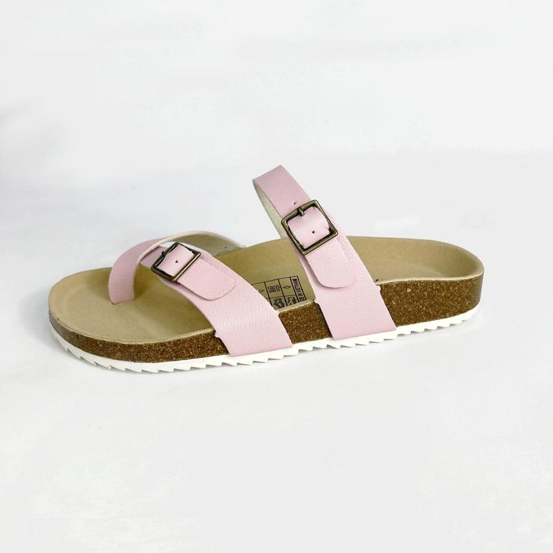  Dép đế trấu birken nam nữ unisex 2 khóa quai xỏ ngón da tổng hợp size 35 - 43 MÀU HỒNG chính hãng Hishoo S098 
