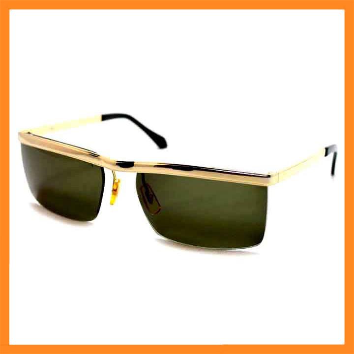 Kính mát nam kính râm gọng vàng mắt kính vuông nam tính fullbox hộp khăn lau