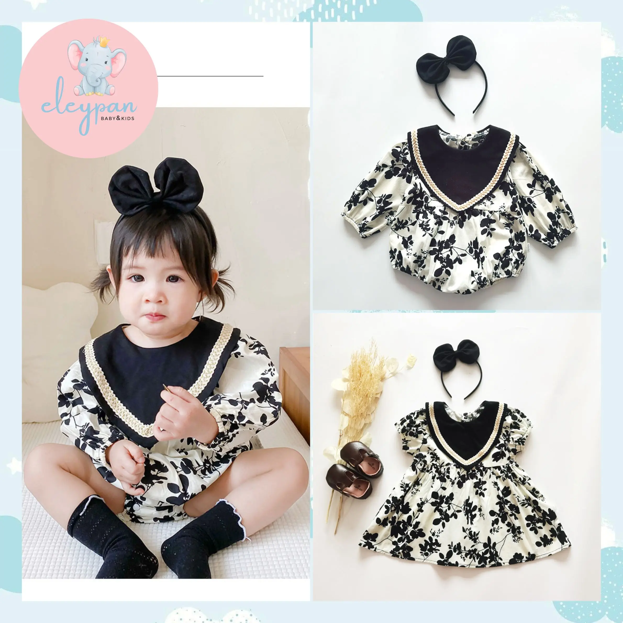 Romper Bayi Perempuan Free Bando Impor / Dress Anak Cewek Motif Batik / Baby Jumper Import