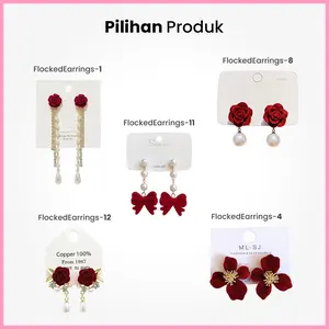 Anting-anting Mutiara Anggur Bunga Mawar Merah: Aksesori Perhiasan Anting-anting Hadiah Tahun Baru yang Sempurna untuk Wanita Gadis