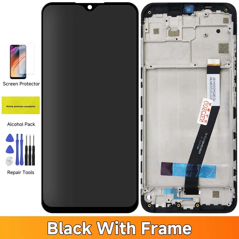 Màn hình hiển thị LCD, Chất lượng cao 100%, dành cho màn hình Xiaomi Redmi 9A, với khung, Lắp ráp màn hình cảm ứng, Tương thích với Redmi 9A, 9C và 9 màn hình hiển thị LCD 6