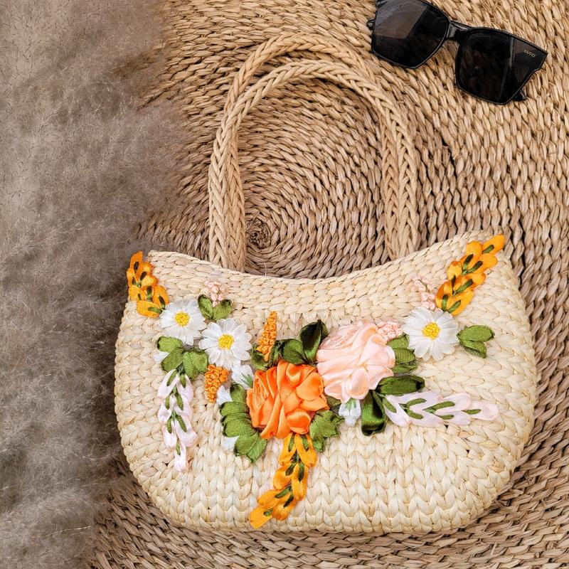 Kho sỉ túi lục bình bầu quai giấy thêu hoa độc đáo Bag  Nữ