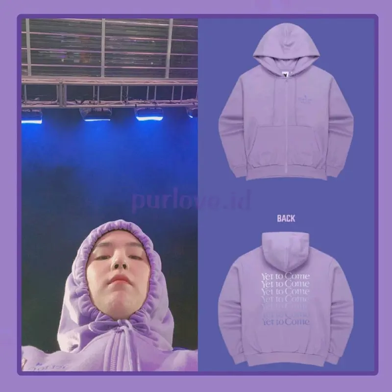 JAKET HOODIE BTS YET TO COME TERMURAH Katun Cokelat Polos 2