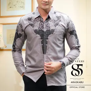 Batik Menteri 85 Motif Araskabu Batik Kerja Kondangan Kemeja Batik Slimfit Lapis Furing