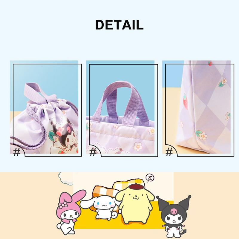 Product Introduction of MINISO Sanrio Tas Makan Siang Lunch Bag Sanrio Characters Drawstring Bento Bag Kapasitas Besar Tahan Air Karakter 10