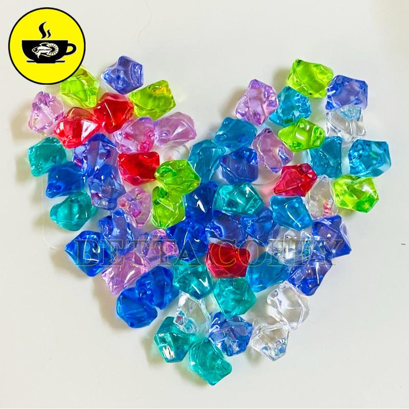  BETTA COFFY Combo 50 Viên Đá Pha Lê Nhựa Trang Trí Hồ Cá Chậu Cây Cảnh Tiểu Cảnh Kích Thước 1CM Nhiều Màu Sắc Như Hình Chất Liệu Nhựa Xuất Xứ Trung Quốc 