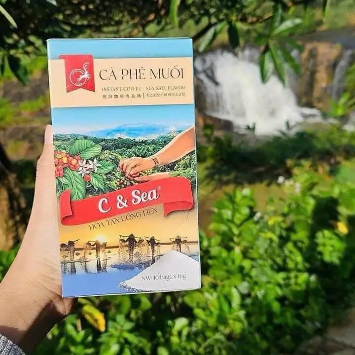Combo 2 hop cà phê muối C - Sea Coffee Cafe. Hộp 10 gói nhỏ (16gr/gói). Date xa 2026. 1
