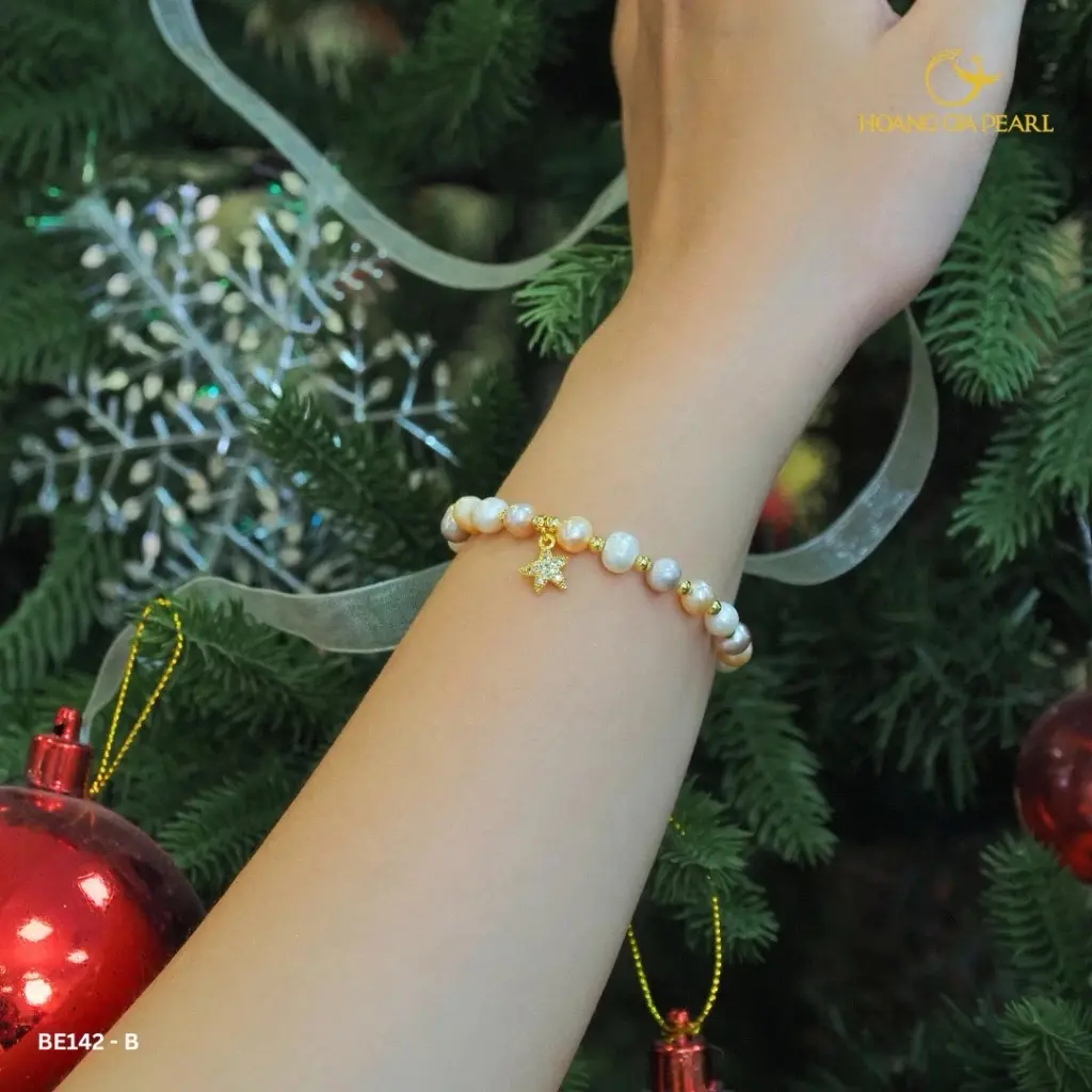Lắc tay tứ quý 2 màu BE142 - Hoàng Gia Pearl