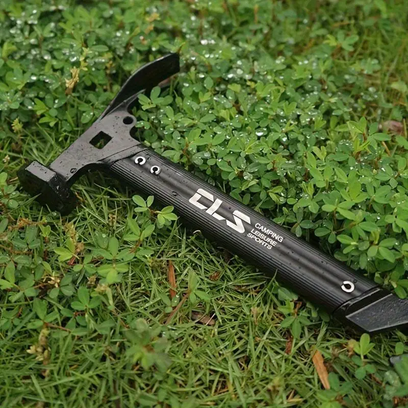 Multifunctional Tent Hammer, Portable Mini Camping Hammer with Stainless Steel & Aluminum Alloy Handle, Outdoor Camping Tool