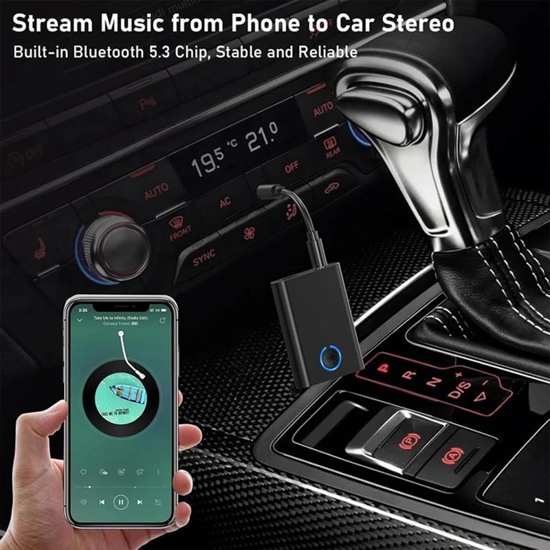 Product Introduction of 2 in 1 Bluetooth 5.0 อะแดปเตอร์รับส่งสัญญาณเสียงแบบพกพา 2 in 1 ตัวรับส่งสัญญาณเสียงไร้สาย RX/TX โหมดสำหรับทีวี รถยนต์ คอมพิวเตอร์ 11