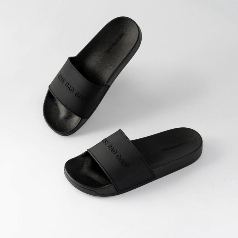Dép quai ngang slipper nam nữ The Bad God Basic basic fullbox X01 Full Black mới nhất 2024 A1 Đế Bằng DéP 2