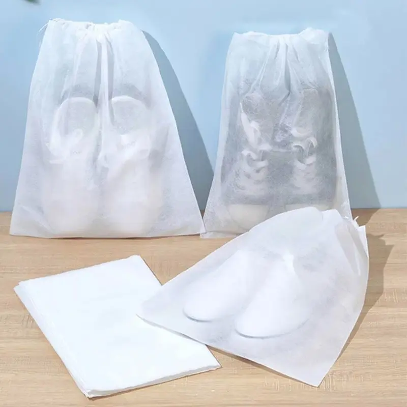 Túi Vải Đa năng loại to có dây rút, túi lụa đựng giày dép, bọc túi xách, bảo quản giày dép khỏi bụi bẩn - Trắng 2
