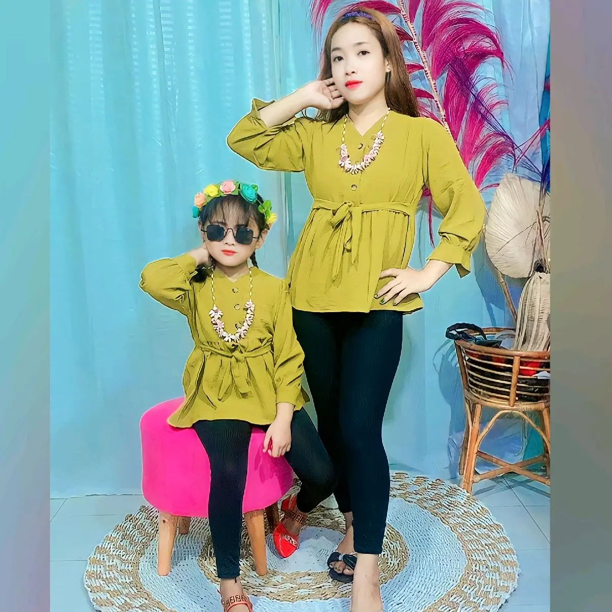 najwa blouse  bisa coupel ibu dan anak bahan kringkel airflow  Baju