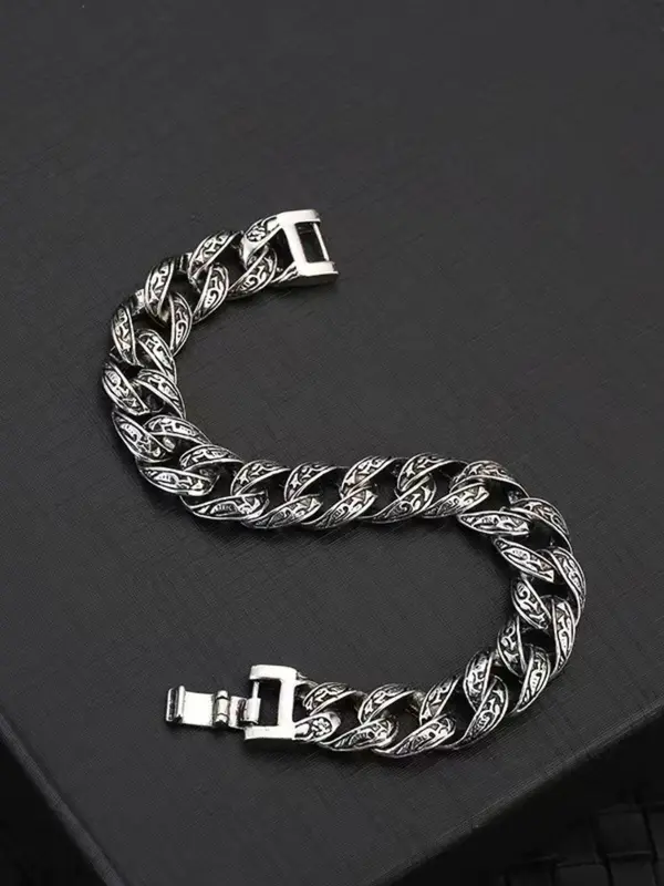 Men's Punk Style Zinc Alloy Chain Bracelet, Fashion Jewelry for Party, Daily Clothing Decor, Trendy All-match & Exquisite Jewelry for Birthday Gift 4