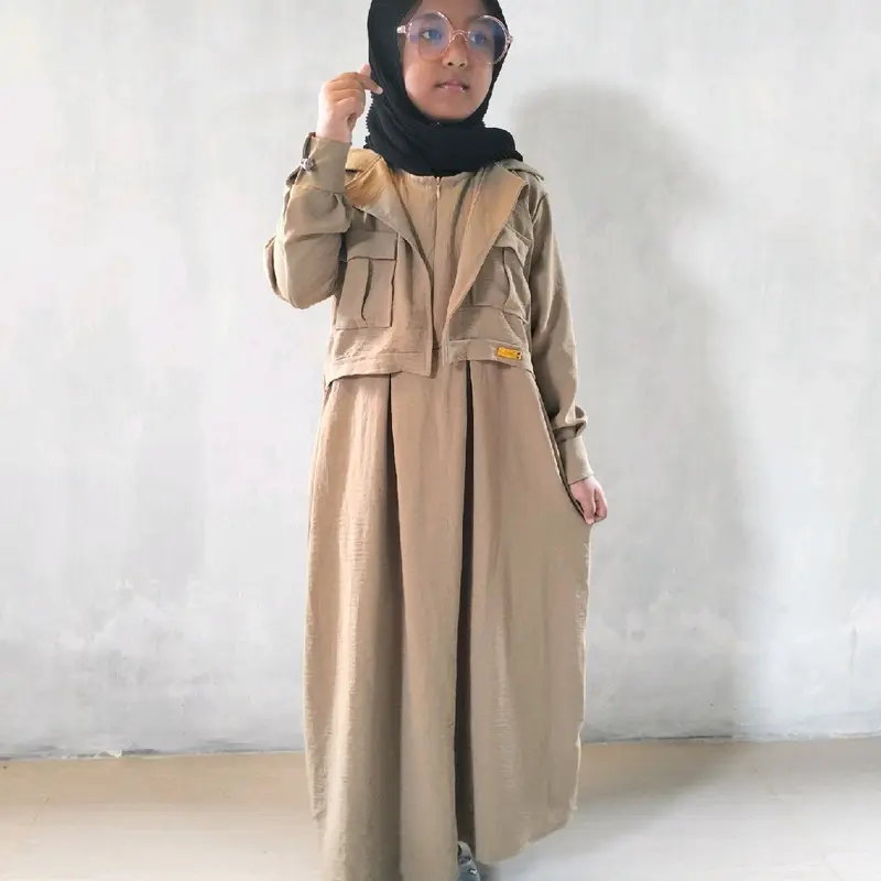 GAMIS CARDI ANAK perempuan/gamis crincle anak 2