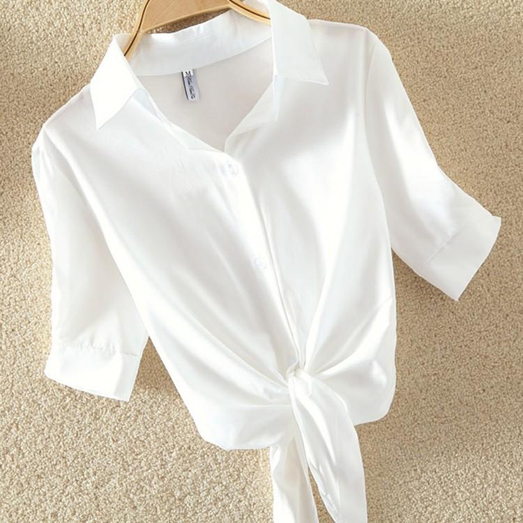 Product Introduction of Áo Nữ, Hàng Mới Về, Thời Trang, Áo Voan Mùa Hè, ngắn Tay, Áo Sơ Mi Thường Ngày Màu Trắng, Ropa Mujer Blusas Feminino Nhung Women Top Shirt Top Shirt Top Shirt Top Shirt 6