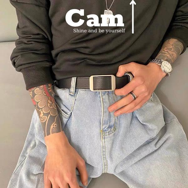 Thắt Lưng Nam Nữ Luồn Không Cần Bấm Lỗ Chữ Nhật dây nịt học sinh bản 2.8cm Hỗ trợ cắt dây nịt Camcamvintage