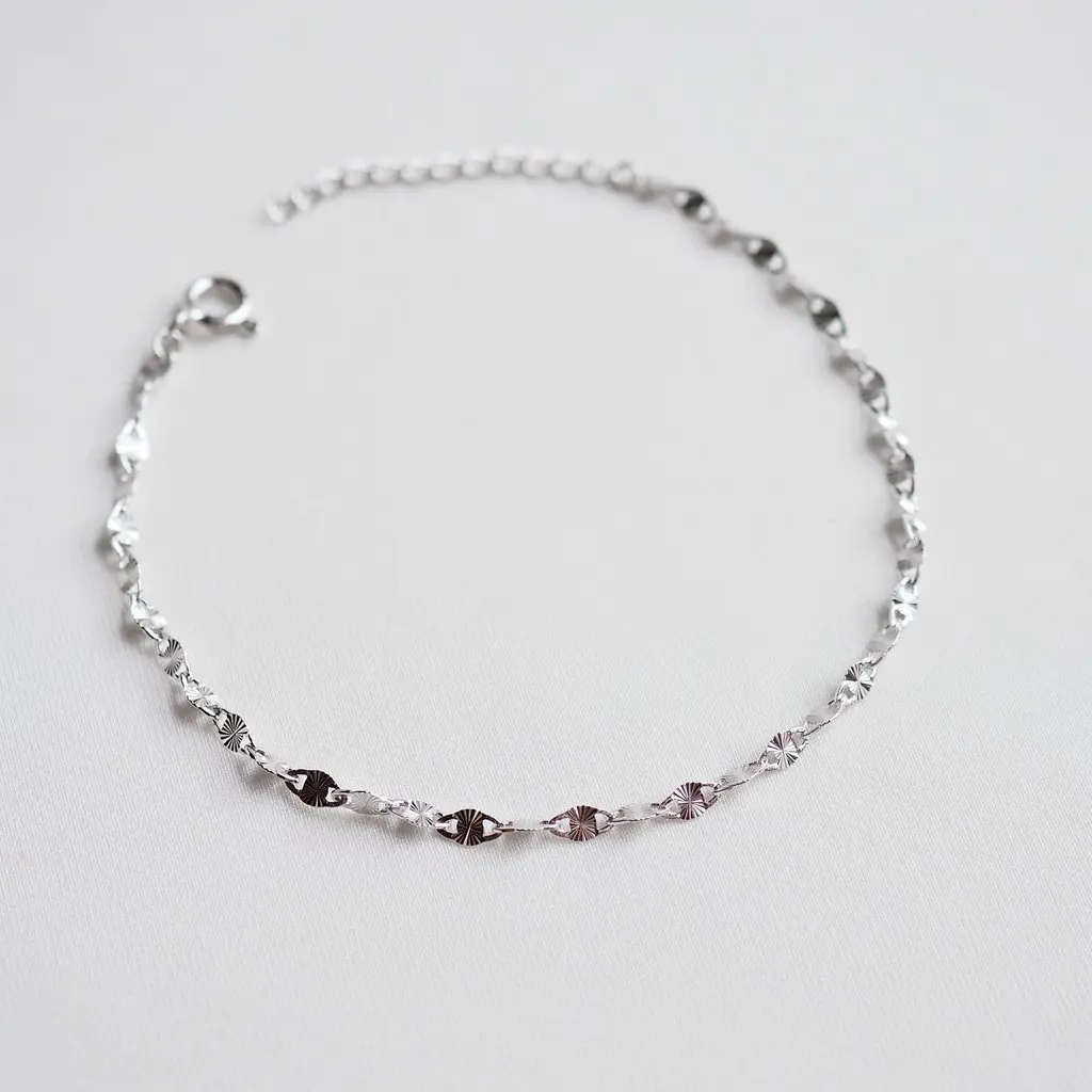 (AZEN) LACE Chain Bracelet - Silver