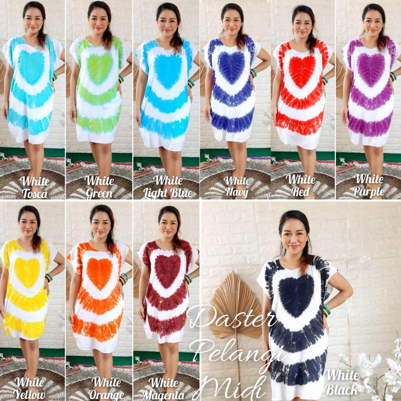 Product Introduction of Dapat 5 Daster Bali Midi Bambu - Midi Pelangi - Midi Twister Dan Pelangi Midi - Best Seller Dress Pendek Wanita Tidur kaos panjang nyaman  lembut bumil  santai  motif  rayon cewek katun busui kain tipis pantai 0