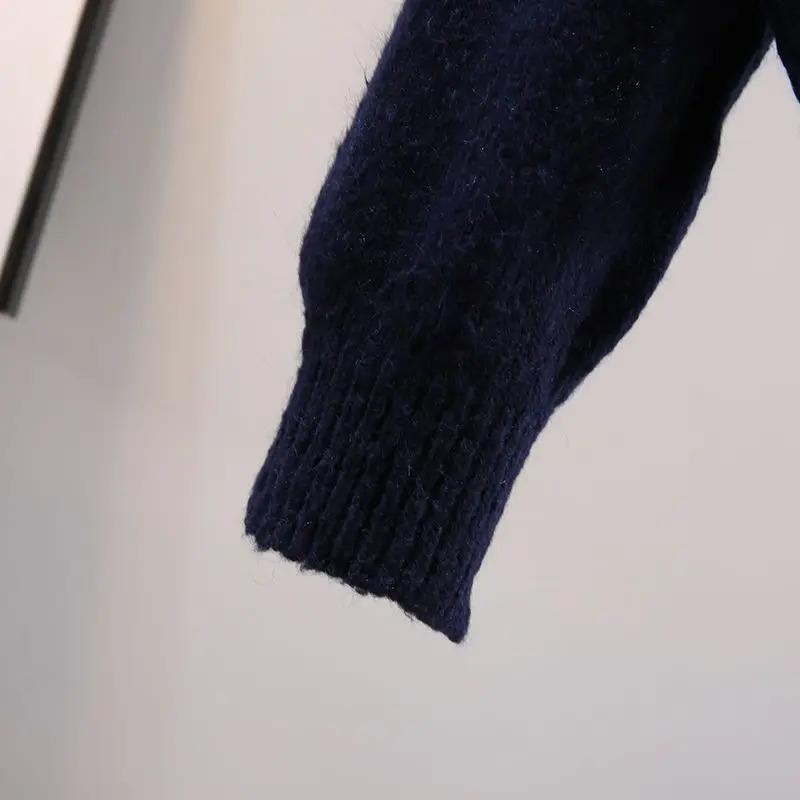 Product Introduction of Multicolor striped lantern sleeve knit loose single breasted women's cardigan sweater coat for women clothing Autumn Winter Knitwear Womenswear 16