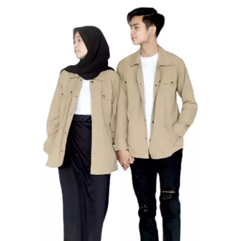 Product Introduction of Kemeja Semi Parka Couple Korean style Top - Jaket Semi Parka Outer Couple Set - baju Couple 35