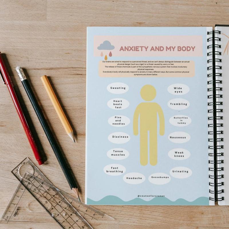 Anxiety Bundle Journal, 1 Count A5 Spiral Bound Notebook, Anxiety Worksheets, Therapy Tools, Therapy Worksheets, Anxiety Journal, Office Supplies 6