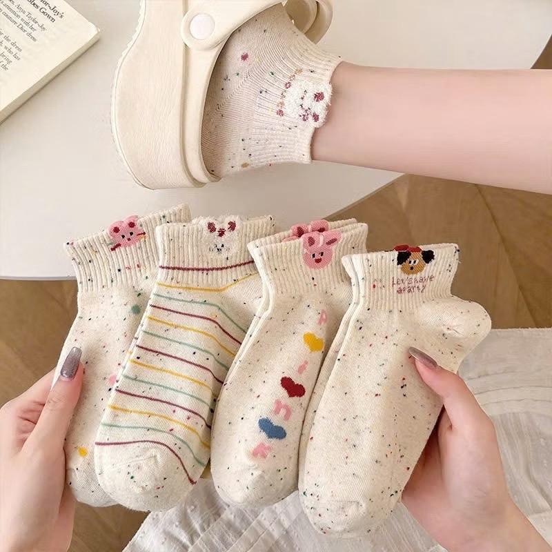  Set 10 Đôi Tất Nữ Cổ Ngắn Muối Tiêu Họa Tiết Thú Biểu Cảm Cực xᶖnh – Mẫu Mới Siêu Hot 2025. 