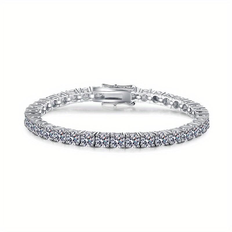 Product Introduction of 1 Carat Cool Silver Moissanite Diamond Tennis Bracelet, Carat Moissanite Diamond D Color (VVS1) 6