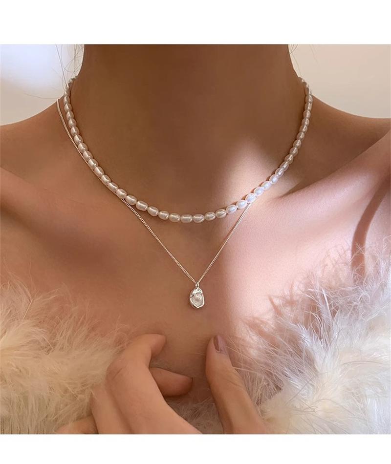Product Introduction of S925 Pure Silver Natural Freshwater Pearl Mini Pod Necklace for Women, Simple and Niche Temperament, Exquisite Collarbone Chain Silver Decoration 6