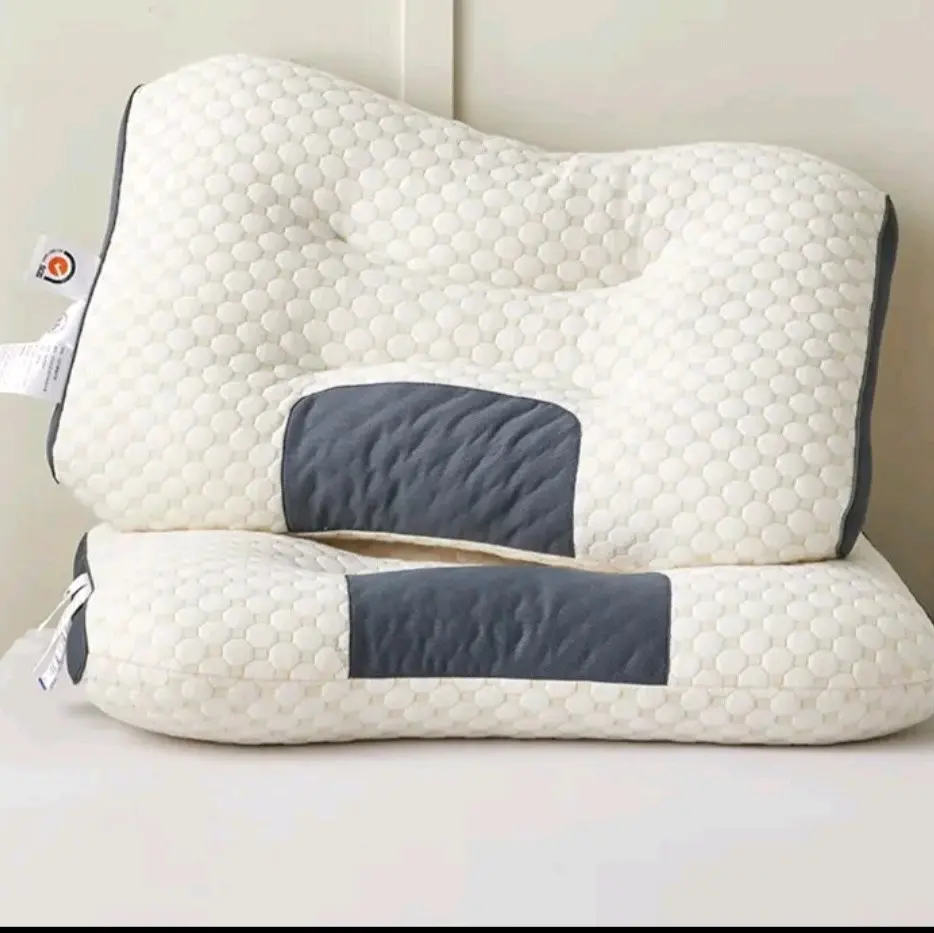 Lẻ 1 Gối Công Thái học HOÀNG LỘC BEDDING ruột bông gòn tinh khiết lượn sóng hỗ trợ tư thế ngủ tránh đau mỏi vai gáy(  1 chiếc )