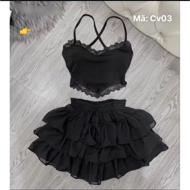 CHÂN VÁY VOAN 3 TẦNG CÓ LÓT QUẦN 3