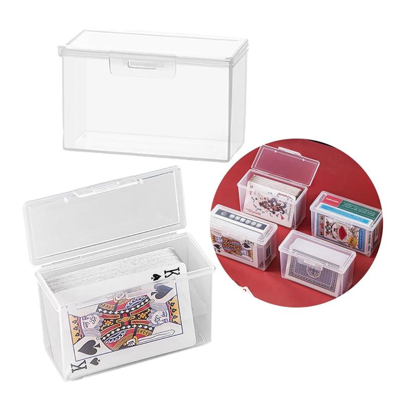 Transparent Card Box, 1 Count Poker Card Storage Box, Desktop Card Organizer, Office Stationery & Supplies, Desk Organizer for Home Office 2