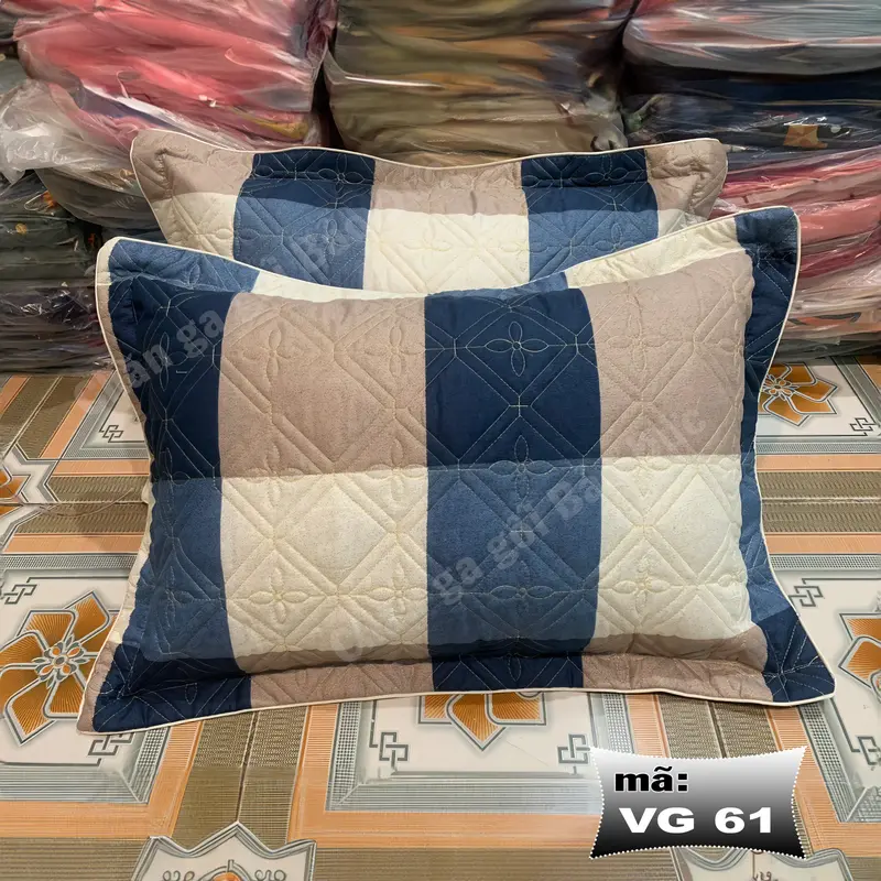 Vỏ gối trần bông dày dặn Bảo Đức Bedding 45x65cm mẫu 2 trần ếch xanh 8