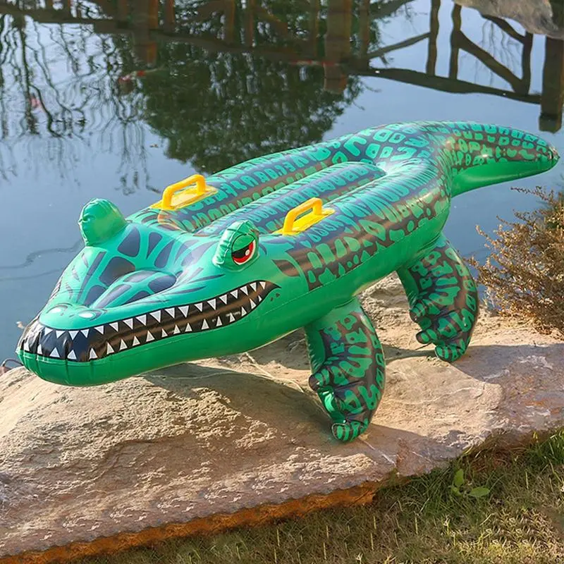 Inflatable Crocodile Design Swimming Board, Cute Inflatable Swimming Board, Floating Swimming Board, Swimming Accessories, Summer Swimming Supplies 1