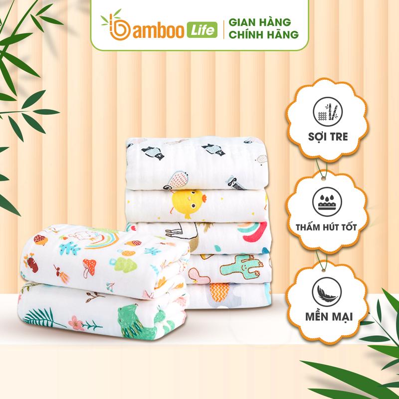 Khăn tắm cho bé sợi tre Bamboo Life BL054 quấn chũn kháng khuẩn giúp bé sơ sinh ngủ ngon khăn lưới sợi tre loại lớn