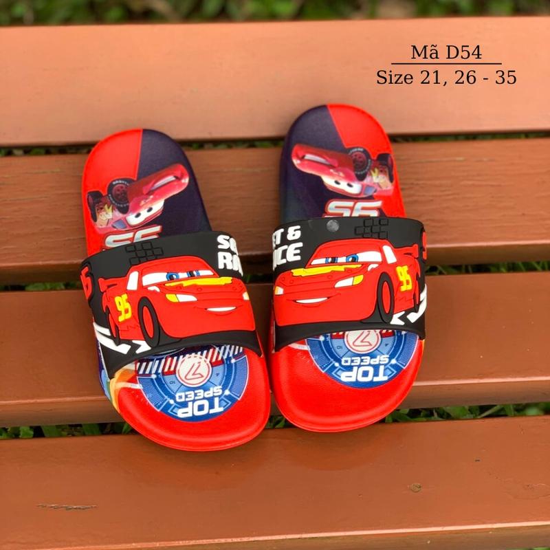 Dép bé trai quai ngang hình ô tô MCQueen đỏ phù hợp cho trẻ em 1 đến 10 tuổi đi trong nhà nhẹ êm chống trơn trượt D54