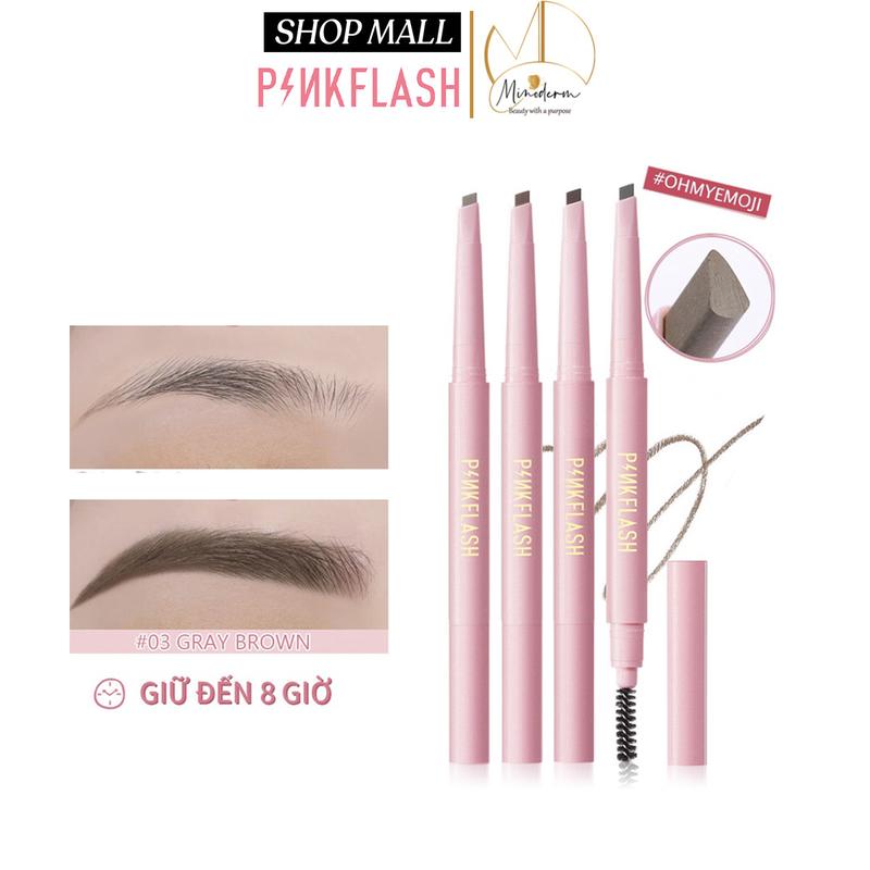 Bút Kẻ Lông Mày PINKFLASH OhMyEmoji Dễ Tán Chống Nước Giữ Màu Lên Đến 8 Tiếng Tích Hợp Đầu Cọ Chải Tiện Dụng 0.2g E09