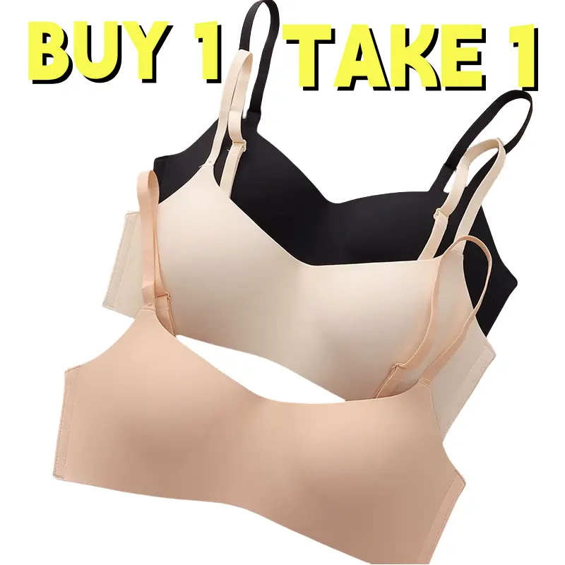 BUY 1 TAKE 1  One-Piece Seamless Smooth Comfortable Breathable Underwired Underwear Small Breast Push up Push up Anti-SAG Bra Unique Design Makes Bra More Comfortable and Beautiful Womenswear Women Lady Bridal Basic Minimalist