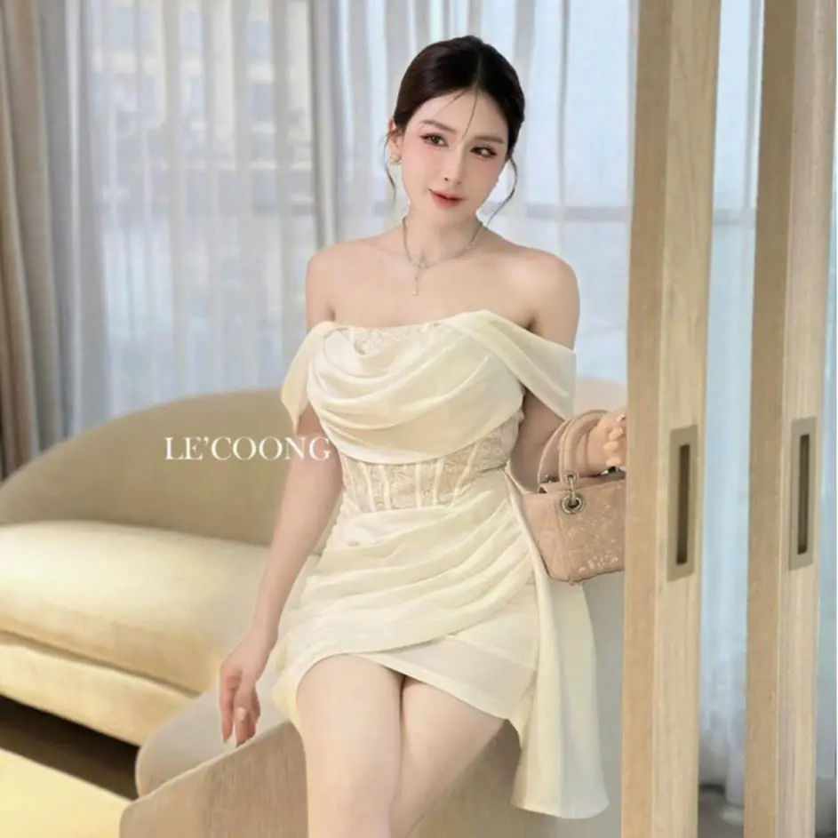 D738 ĐẦM THIẾT KẾ BIGSIZE CUP NGỰC EO PHỐI REN DÁNG NGẮN (TÁO ĐỎ BIGSIZE 55-90KG)