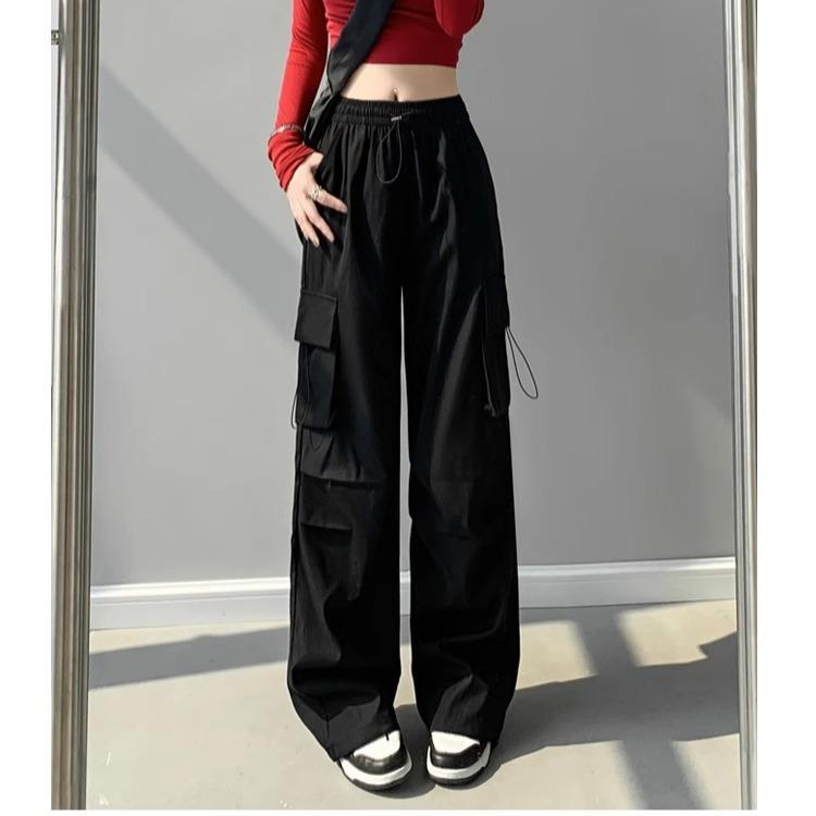 LQ022 QUẦN ỐNG RỘNG, TÚI HỘP CHẤT LIỆU GIÓ DÙ CAO CẤP, PHONG CÁCH THỂ THAO TRẺ TRUNG CÁ TÍNH NĂNG ĐỘNG Nữ Women Pants