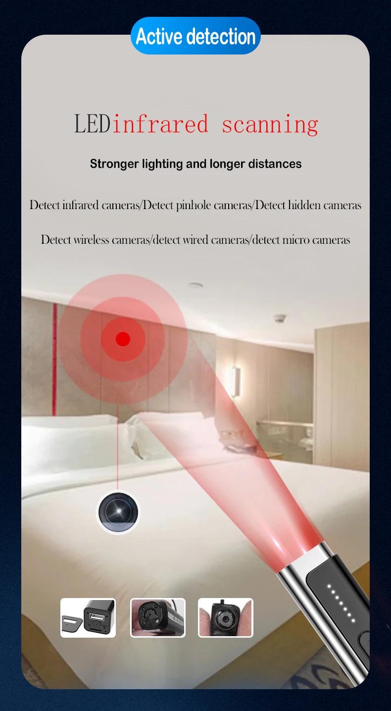 Product Introduction of WT16 Personal Alarm Hidden Camera Detector Anti Spy Wireless Camera Detector RF Signal Bug Locator Infrared Filter GSM GPS 16