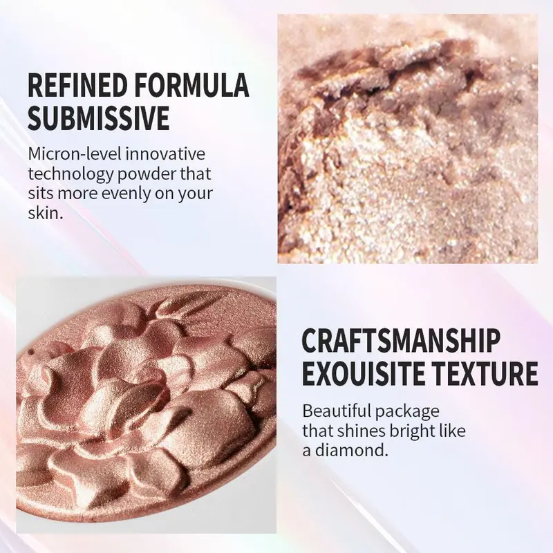 Highlighter Palette, 1 Box Three-Dimensional Flower Fine and Smooth Powder Highlighter, Universal Highlighter for Women & Girls 3