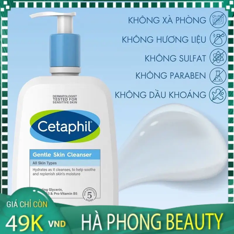Sữa rửa mặt dịu nhẹ Cetaphil 500ml mẫu mới dành cho da dầu và da nhạy cảm - HÀ PHONG Beauty