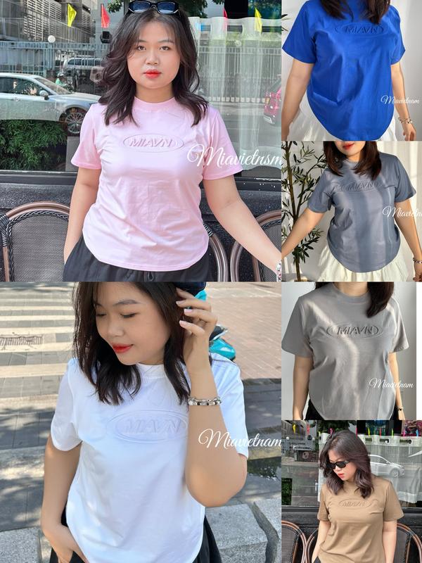 MIASTUDIO - Áo baby tee Nữ  Cổ Tròn chữ nổi chất cotton mềm mát bigsize 90kg