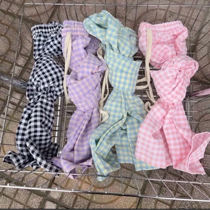 ￼[ Hàng Mới ] Quần Suông Kẻ CaRo,Quần Ống Rộng Kẻ Nhiều Màu Chất Thô Hàn Mềm Mát, Quần Mặc Nhà Thoải Mái Nữ 7