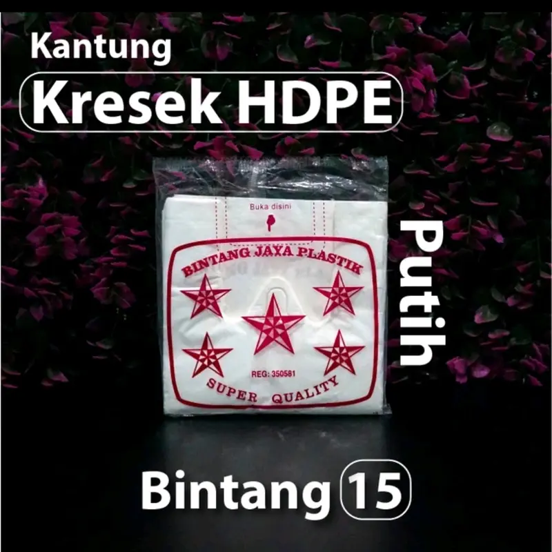 Kantong Kresek Putih BINTANG 15 - HDPE Tenteng Plastik 0