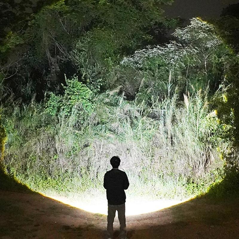 Product Introduction of 600mAh/1200mah Smiling Shark Mini LED Zoomable Flashlight COB Long Large High Floodlight 28