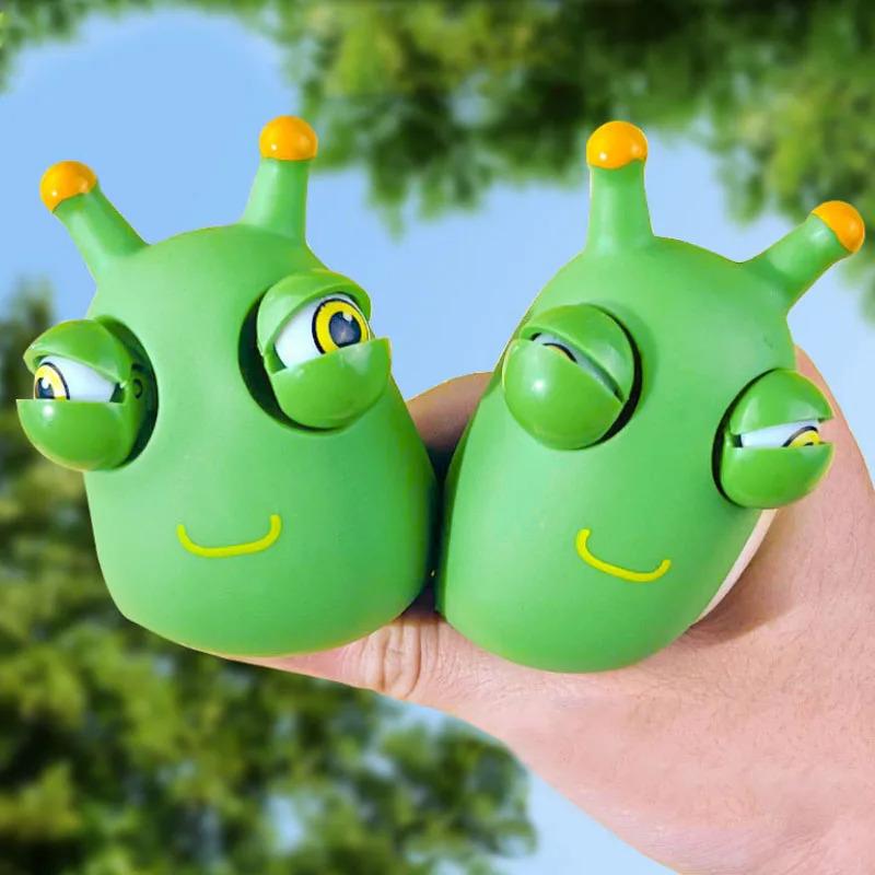 Product Introduction of Funny Eyeball Burst Squeeze Toy Green Eye Caterpillar Pinch Toys Adult Kids Stress Relief Fidget Toy Creative Decompression Toy 22