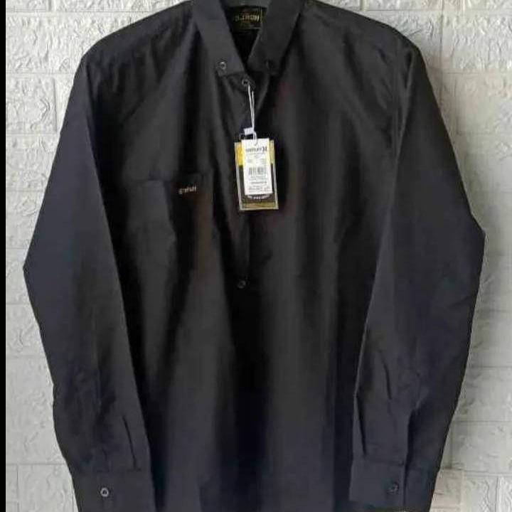 kemeja lelaki outfit 2023 kemeja cowok lengan panjang Baju Kerja kantor santai Biru Formal Kancing Katun Simple 5