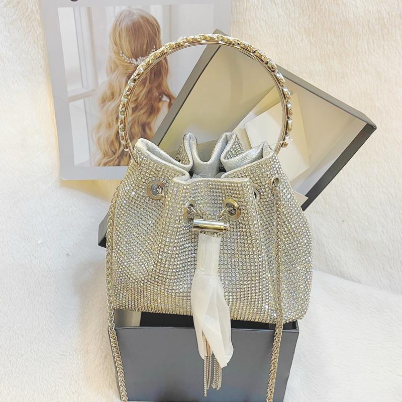  Túi đá bling quai kiềng fullbox xách tay nữ kèm xích đeo chéo thời trang đi tiệc sang trọng Bag 